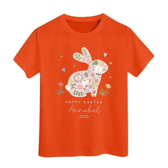 Easter Egg Bunny Graphic Tee for Toddler Kids Holiday Celebration Shirt Size:10-11 Years