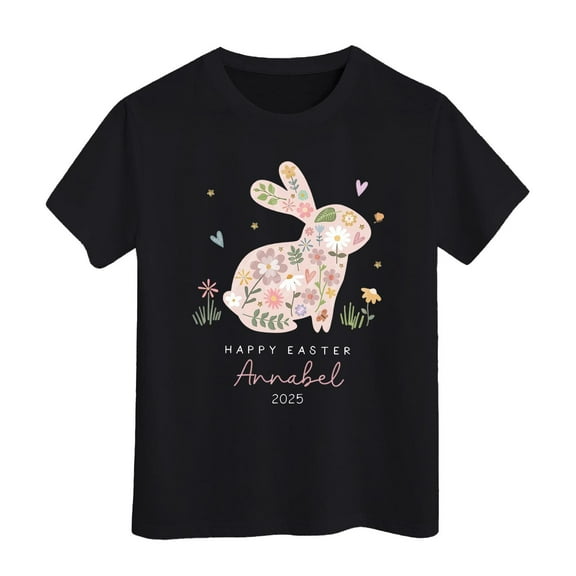 Easter Egg Bunny Graphic Tee for Toddler Kids Holiday Celebration Shirt Size:10-11 Years