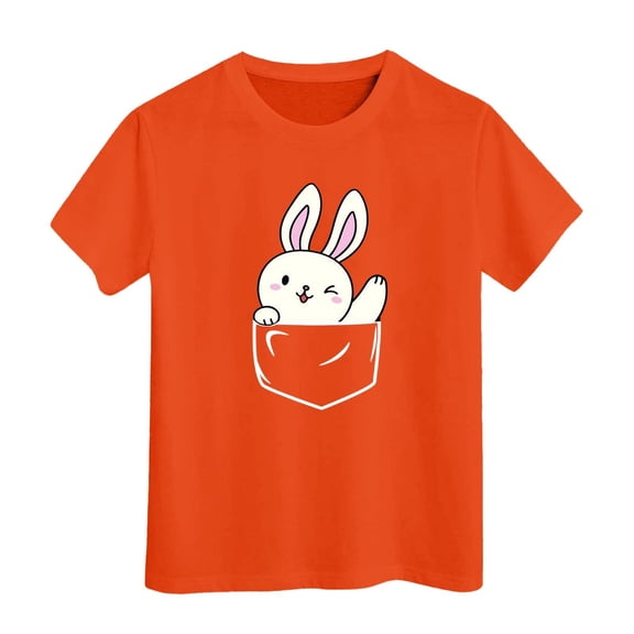 Easter Egg Bunny Graphic Tee for Toddler Kids Holiday Celebration T Shirt Size:8-9 Years
