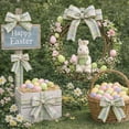 thumbnail image 1 of Easter Egg Bunny Pattern Ribbon, Craft Gift Wrapping Ribbon, DIY Bow Floral Ribbon, Wreath Decor Ribbon for Easter Crafts Gift Bouquet Wreath Making, 1 of 6