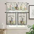 thumbnail image 1 of Easter Egg Bunny Valance and Tier Set of 3,Black White Plaid Window Curtain Rod Pocket Vlances for Kitchen,Spring Floral Retro Linen Privacy Panel Drapes Light Filtering Short Curtains for Bedroom, 1 of 5