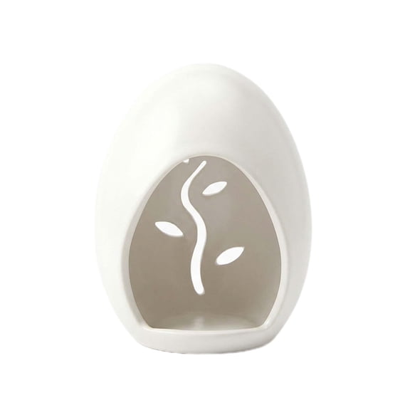 Easter Egg Candle Holder Ceramic Hollow Egg Aromatherapy Lamp, Decorative Candlestick and Essential Oil Diffuser for Holiday Home Table Decor, 1x