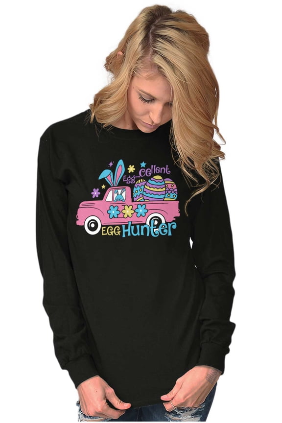 Easter Egg-Cellent Egg Hunter Truck Women's Long Sleeve T Shirt Brisco Brands M