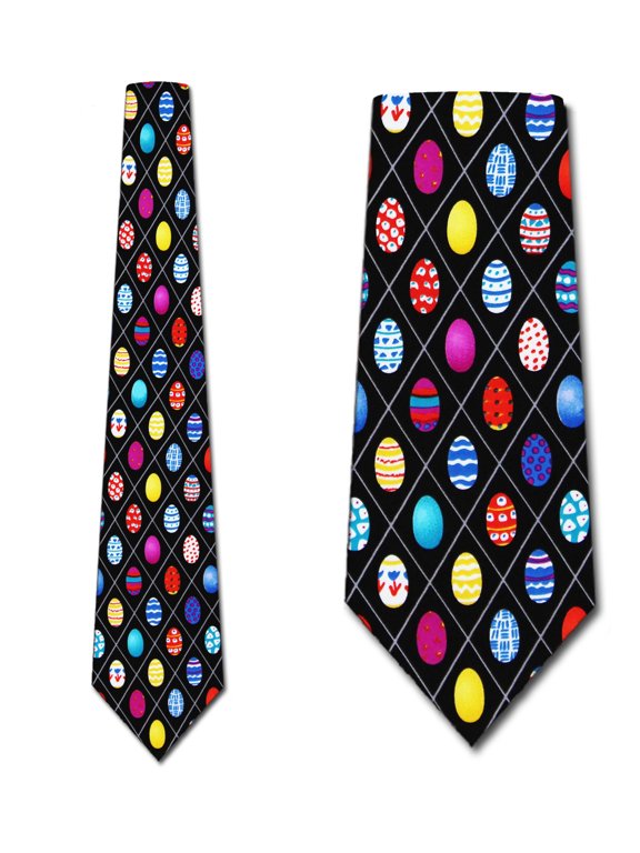 Easter Egg Chex (Black) Necktie Mens Tie