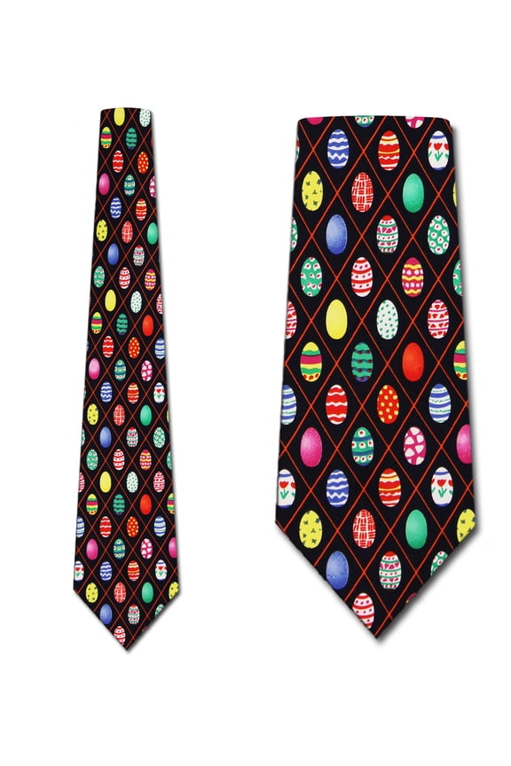 Easter Egg Chex  (Navy) Necktie Mens Tie