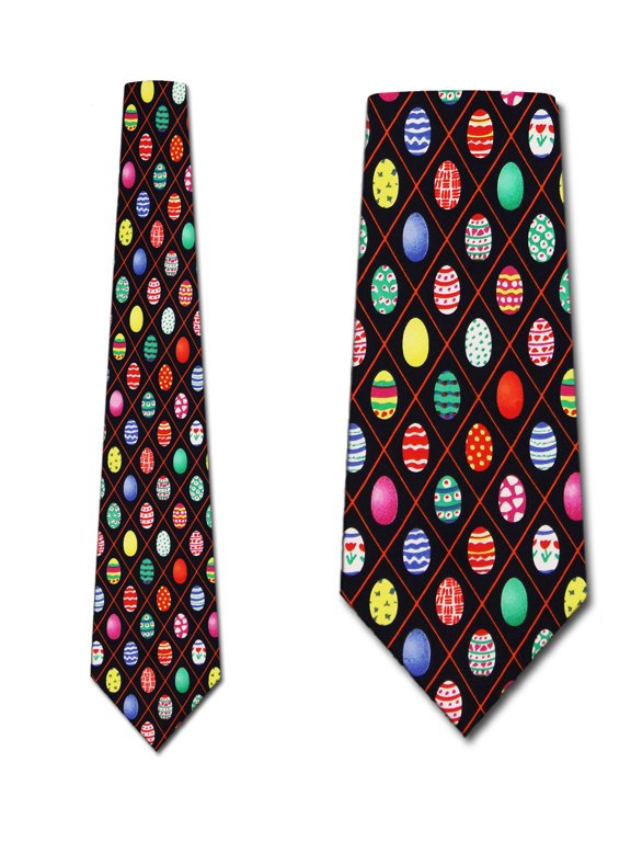 Easter Egg Chex (Navy) Necktie Mens Tie