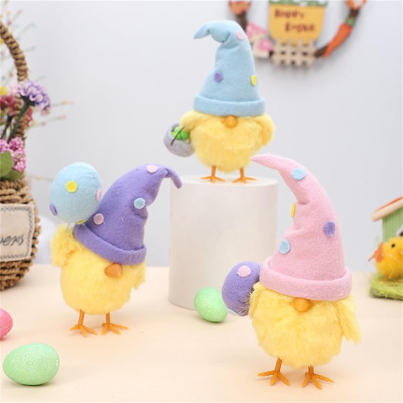 Easter Egg Chick Figurine Decorations,Cute Resin Animal Statues for Holiday Display,Festive Tabletop Ornaments for Easter Spring And Festive Gatherings(Purple)