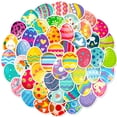 thumbnail image 1 of Easter Egg Cutouts Name Tags, 50 Piece Classroom Bulletin Board Decorations with Colorful Paper Egg Shapes for Easter Party Crafts, Spring Label Cards for Teachers One Size, 1 of 4