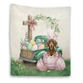 thumbnail image 1 of Easter Egg Dachshund Bunny Ear Welcome Spring Truck Quilt Blanket Wiener Dog Lover Gifts Idea Cozy Comforter Throw Blanket - 12002, 1 of 5