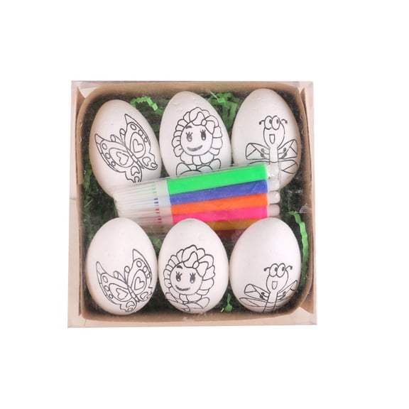 Easter Egg Decorating Kit with Plastic Eggs and Markers DIY Craft Set for Kids Holiday Party Activity Art Project Gifts
