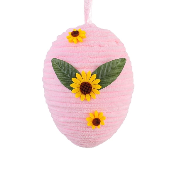 Easter Egg Decoration, Creative DIY Weaving Egg Ornament for Easter Party, Handmade Wicker Egg Prop, Pink W2-10