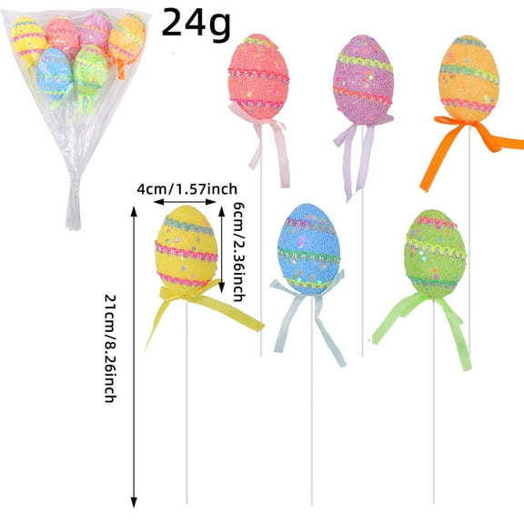 Easter Egg Decorative Stems for Floral Arrangements - Vibrant Handcrafted Picks for Bouquets, Wreaths & Seasonal Holiday Home Decor