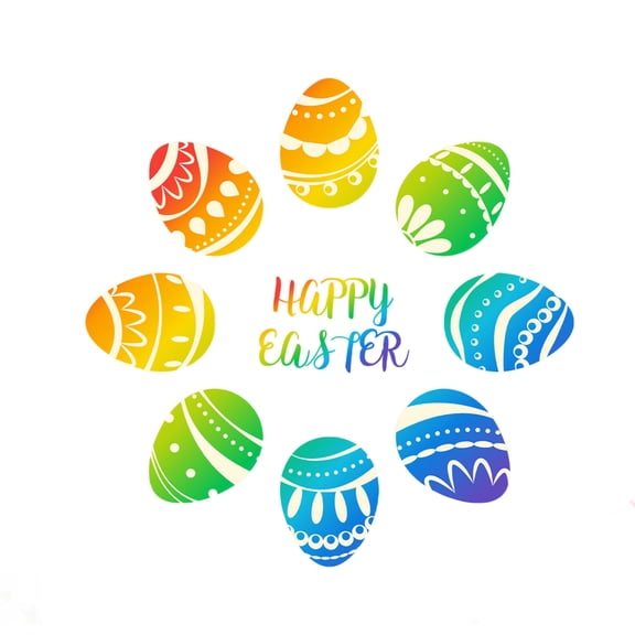Easter Egg Decorative Stickers Colorful Egg Decals For Window Wall Home Party Easter Decorations