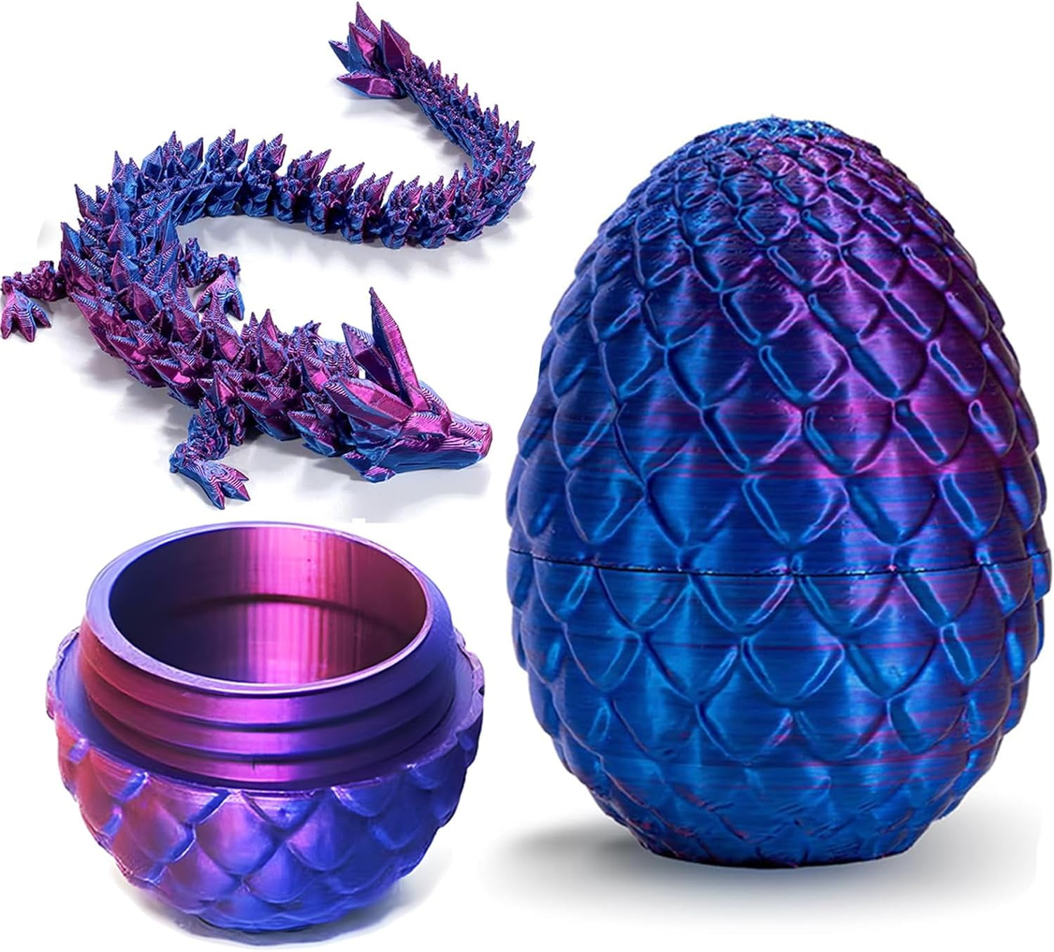 Easter Egg Dragon Egg 3D Printed Dragon Egg Articulated Dragon Crystal