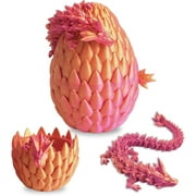 Easter Egg Dragon Egg 3D Printed Dragon Egg Articulated Dragon Dragon with Dragon Egg Fidget Dragon Egg Toy Executive Desk Toys Adults Fidget Dragon Toys (Red, 12'')