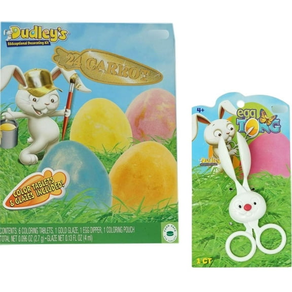 Easter Egg Dye Bundle - 24 Carrots Dye Kit w/ Bunny Egg Dipper Tong