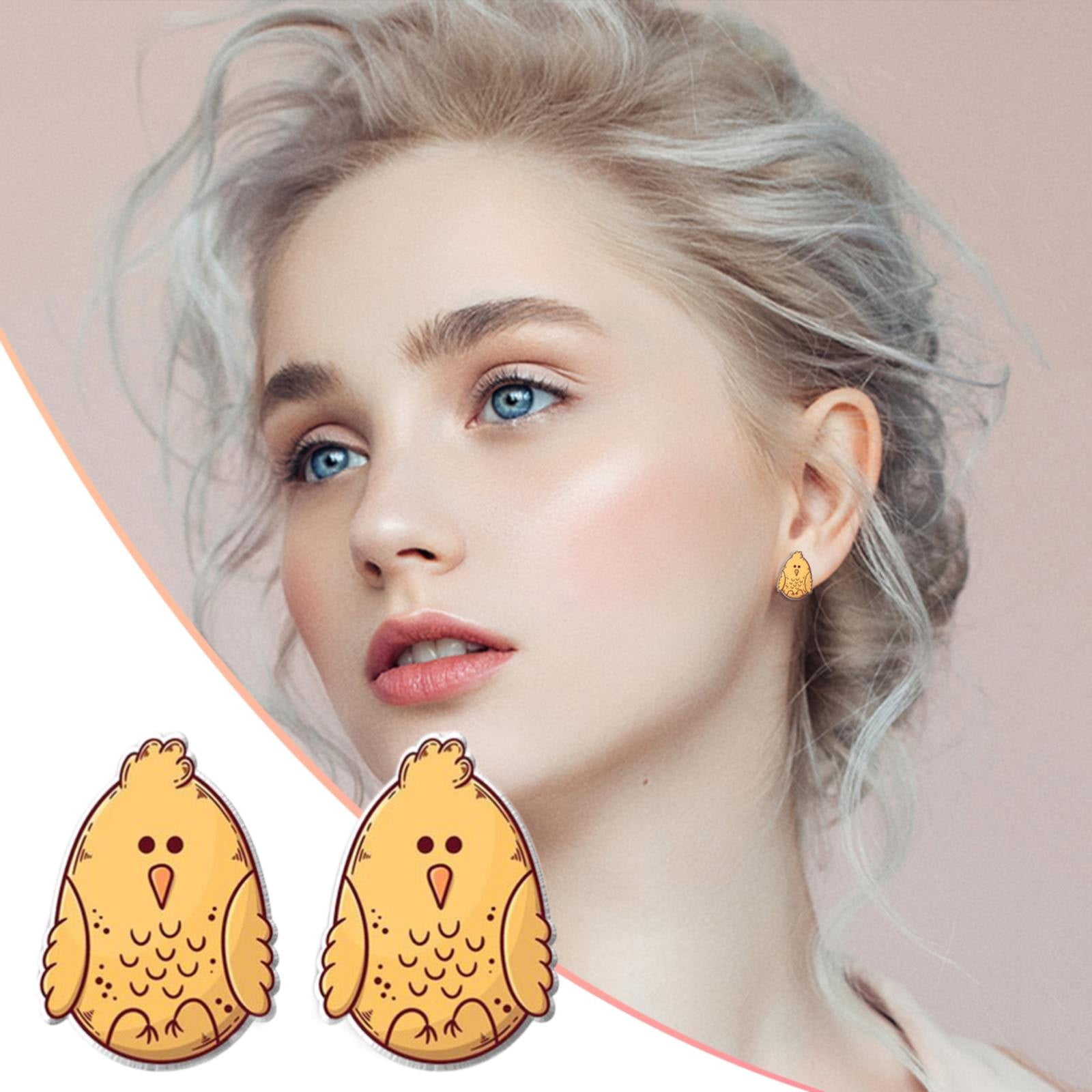 Easter Egg Ear Studs Resurrected Rabbit Earrings Stainless Steel Ear