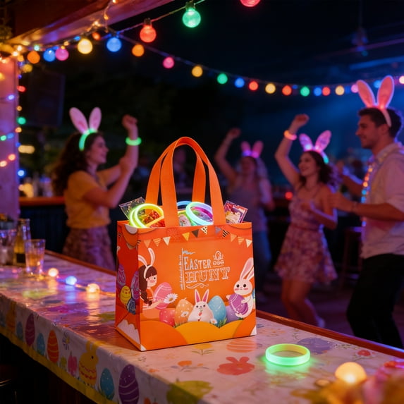 Easter Egg Festive Non-Woven Handbag, Reusable Portable Shopping Tote, Eco-Friendly Party Gift Bag, Storage Pouch for Easter Celebration Shopping Home Decor