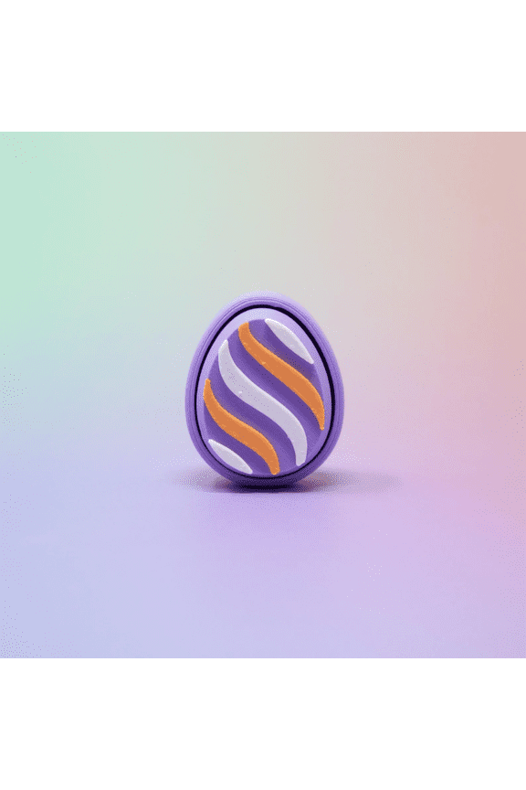 Easter Egg Fidget Keychain, 3D Printed Mini Clicker Toy, Pastel Colors, Egg-Shaped Fidget, Key Ring Attachment