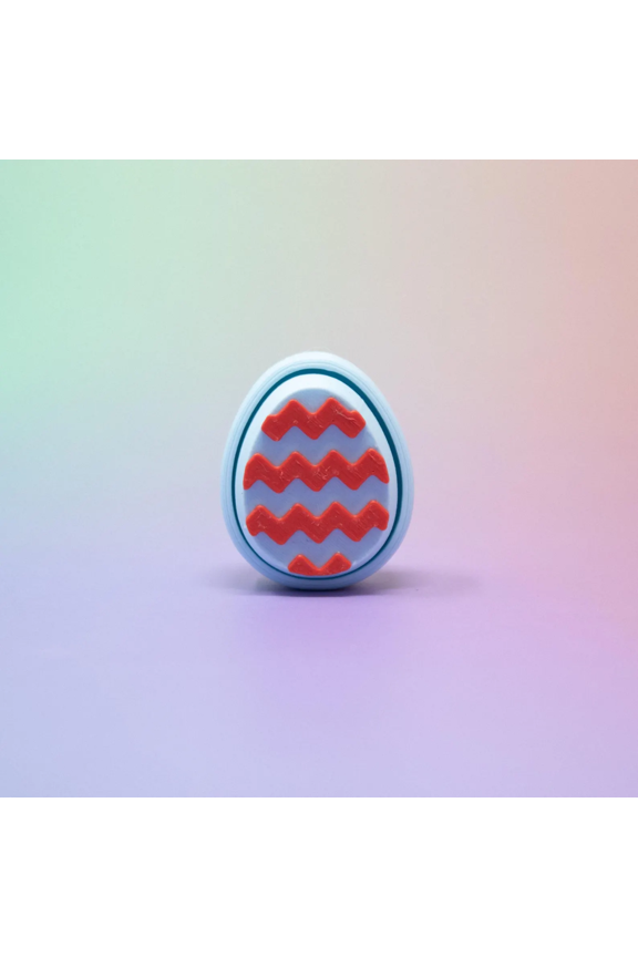Easter Egg Fidget Keychain, 3D Printed Mini Clicker Toy, Pastel Colors, Egg-Shaped Fidget, Key Ring Attachment