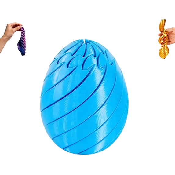 Easter Egg Figurines Twisty Fidget Egg Funny Twist Eggs 3D Fidget Desk Decor Printed Spiral Fidgets Toy for Adults Easter Gifts Office Focus and Stress Relief Ornaments L