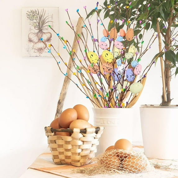 Easter Egg Flower Branch Spring Berry Egg DIY Handmade Easter Egg Berry Set, A11-Green