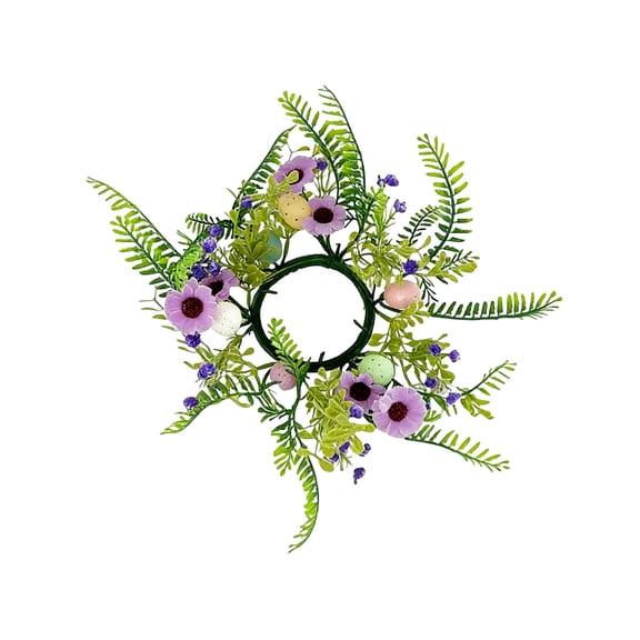 Easter Egg and Flower Candle Wreath for Party Table Decor and Festive Ambiance Creation Holiday Centerpiece to Enhance Your Spring Celebrations and Family Dinner Atmosphere