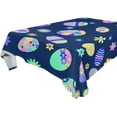 thumbnail image 1 of Easter Egg Flowers Tablecloth Rectangle Colorful Table Cloth Large Square Table Cover for Dining Kitchen Party 60"x60" Decor Gift, 1 of 7