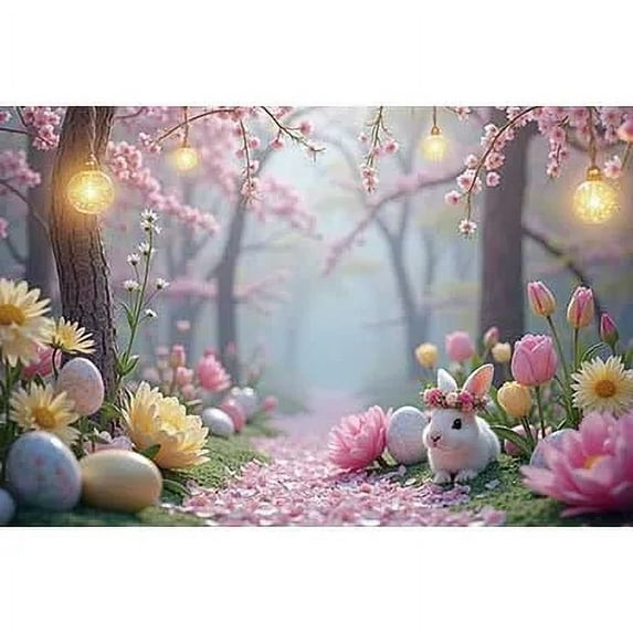 Easter Egg Forest Backdrop Photography Rabbit Pathway Party ration Photoz Background Childr Photobooth Props