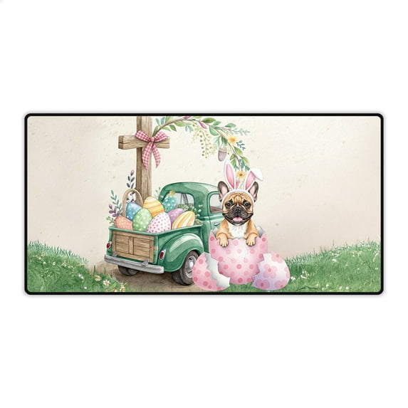Easter Egg French Bulldog Bunny Ear Welcome Spring Truck Desk Mat Full Keyboard Mouse Pad Dog Lover Gifts Large Mousepad - 12002
