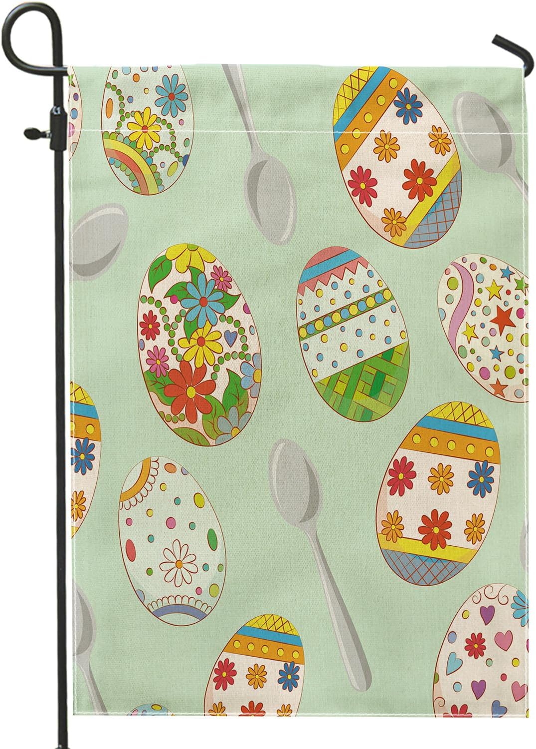Easter Egg Garden Flag Bohemian Star Polka Dot Flower Heart Novelty ...
