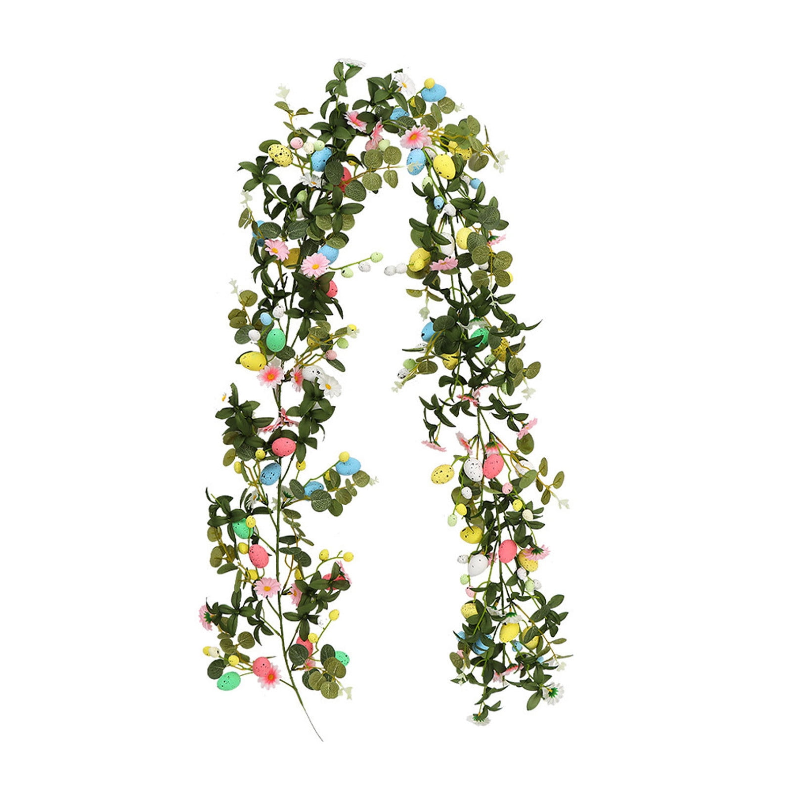 Window Garland Spring Easter Egg Garland 6.5FT, Artificial Rustic Spring Garland with Mixed ...