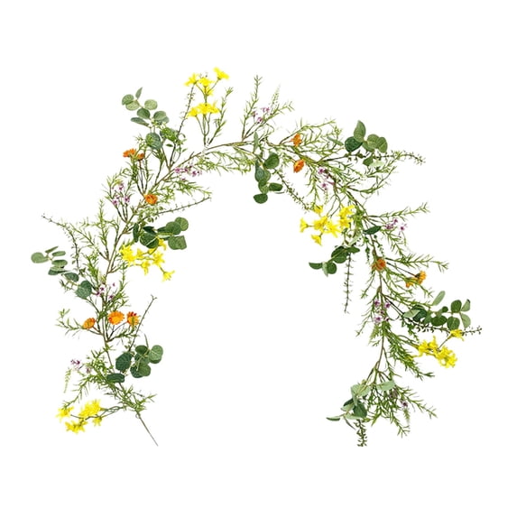 Easter Egg Garland Spring Vine Carrot Vine Hanging Decoration, Artificial Easter Egg Garland with Carrot Vine, Spring Greenery String for Indoor Wall Decor, D
