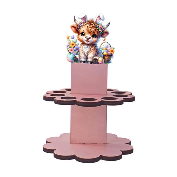 Easter Egg Holder, Wooden Easter Wallet Ornament for Eggs, Handcrafted Spring Holiday Decor with Storage Compartment, Tabletop Display Stand for Easter Basket, 1 Piece Natural Wood Finish