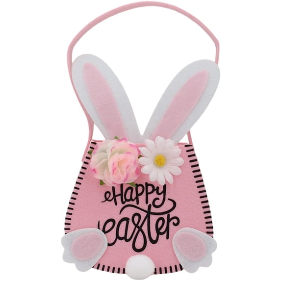Easter Egg Hunt Basket Cute Bunny-Shaped Tote Gift Basket Candy Goody Cookie Box Holder for Easter Party Favor Supplies