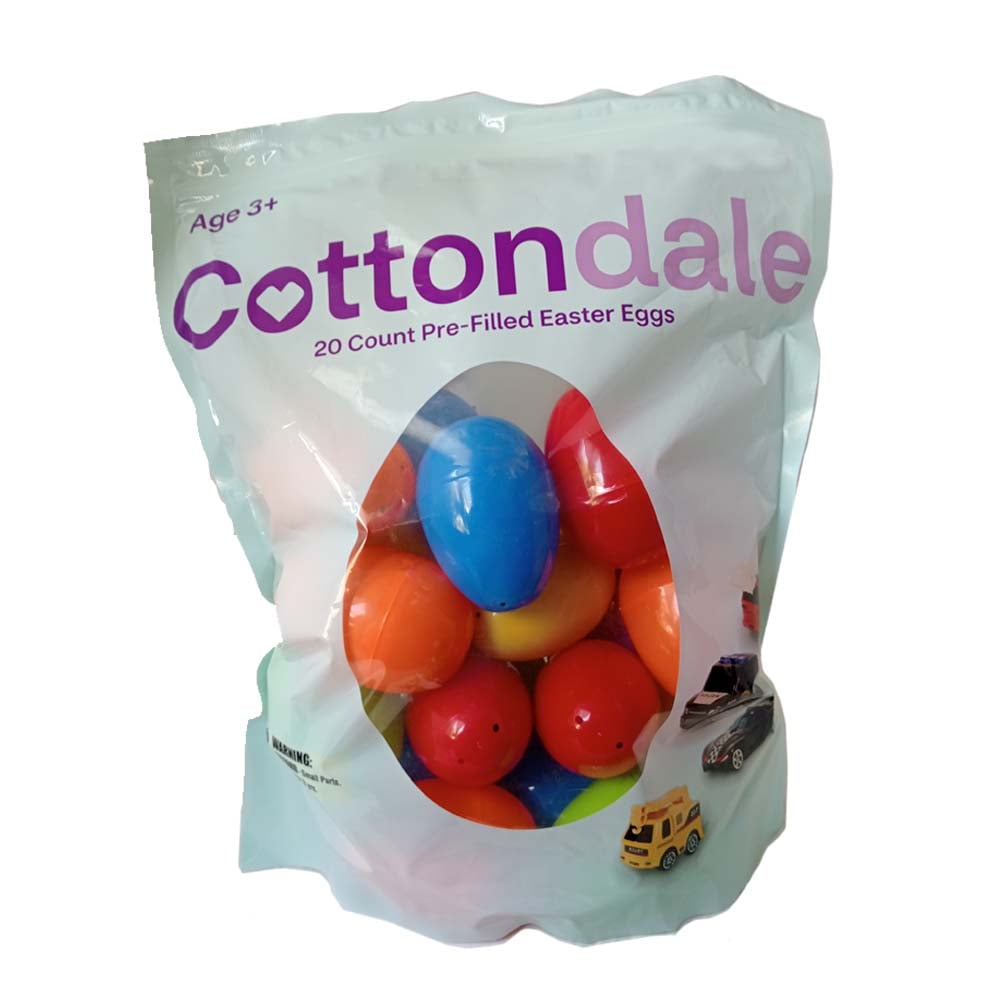Easter Egg Hunt Eggs Pre-Filled with Car Toys - 24 ct Plastic