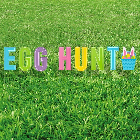 Easter Egg Hunt Letter Yard Signs - 8 Pc.