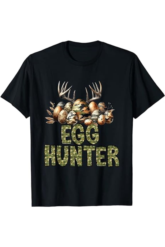 Easter Egg Hunter Camo Funny Eggs Deer Boys Girls Kids T-Shirt