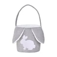 thumbnail image 1 of Easter Egg Hunting Basket, Long Ear Easter Buckets for Boys Girls,Bunny Rabbit Easter Tote Bags for Easter Decorations Candy Gifts Toy Storage Gray, 1 of 6