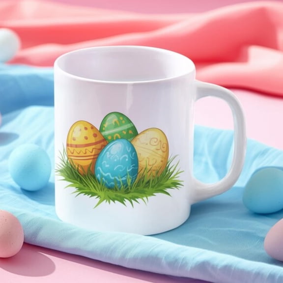 Easter Egg Mug Colorful Ceramic Coffee Mug, Spring Dr.jpg