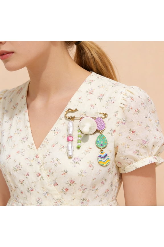 Easter Egg Mushrooms Pearl Brooch Versatile Pin Accessory Party Decorations Versatile