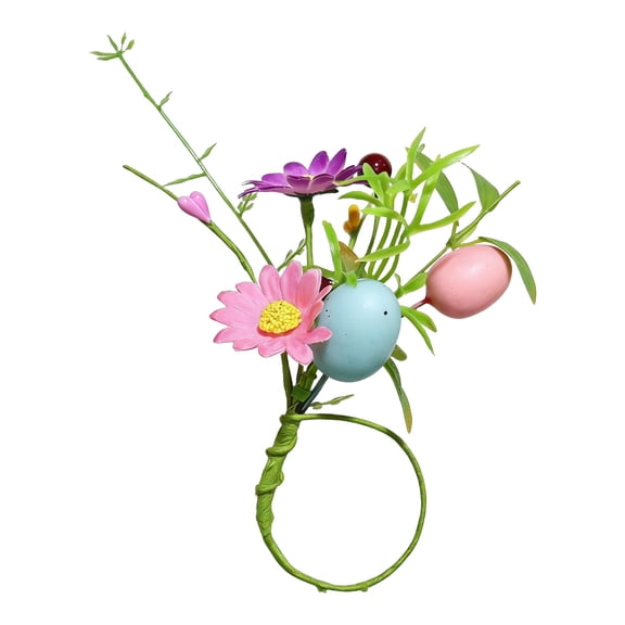 Easter Egg Napkin Rings Cute Egg Decorative Napkin Holders For Easter Dinner Table Tableware,Napkin Accessories for Easter Dinner Table Spring Brunch Holiday Gathering Tableware Decor,Pink,7.5x7.5"