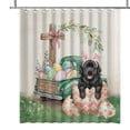 thumbnail image 1 of Easter Egg Newfoundland Bunny Ear Welcome Spring Truck Shower Curtain Newfie Dog Lover Gifts Waterproof Bathroom Bathtub Curtain - 12002, 1 of 5