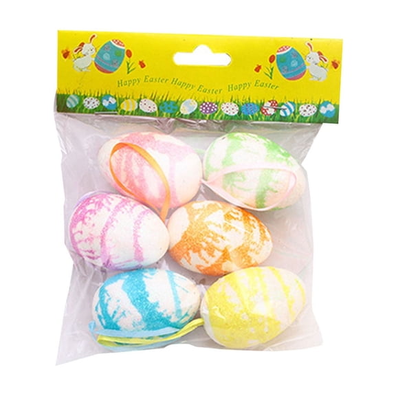 Easter Egg Ornament,Diy Easter Egg Painting Pattern Simulation Egg Festival Scene Decoration Pendant