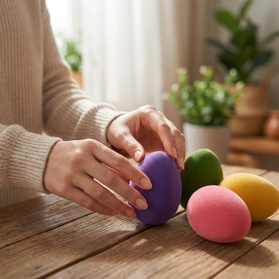 Easter Egg Outdoor Garden Decor, Simulated Egg Lawn Ornaments, Waterproof Spring Yard Art Crafts for Easter Holiday Outside Decoration(Pink)