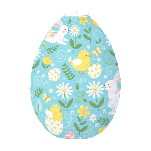 Easter Egg Paper Lanterns Party Decorations 12 Inch Spring Colorful Flower Dot Decorative Ceiling Hanging Lanterns for Home Easter Birthday Party Supplies
