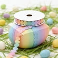 thumbnail image 1 of Easter Egg Pattern Craft Ribbon, 10 Yards Pastel Color Gift Wrapping Ribbon for Cake Boxes, Floral Bouquets & Party Decor, Durable Polyester Fabric Ribbon, 1 of 6