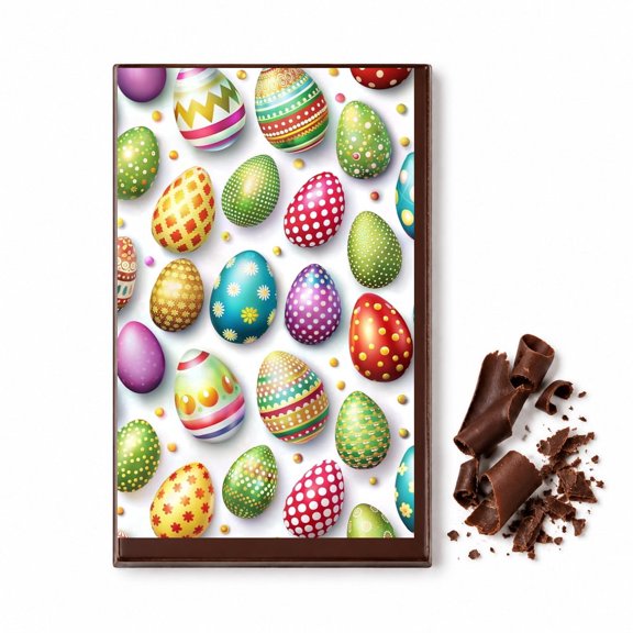 Easter Egg Pattern Edible Chocolate Transfer Sheet, by TNCT. (1 Count)