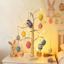 Easter Egg Pendant & Tree Light Set - Festive Home Holiday Decor, Glowing Tree with Egg Ornaments, 2026 Easter Decor, Valentine's Day & Easter Party Home Decor Aesthetic & Decoration Essential