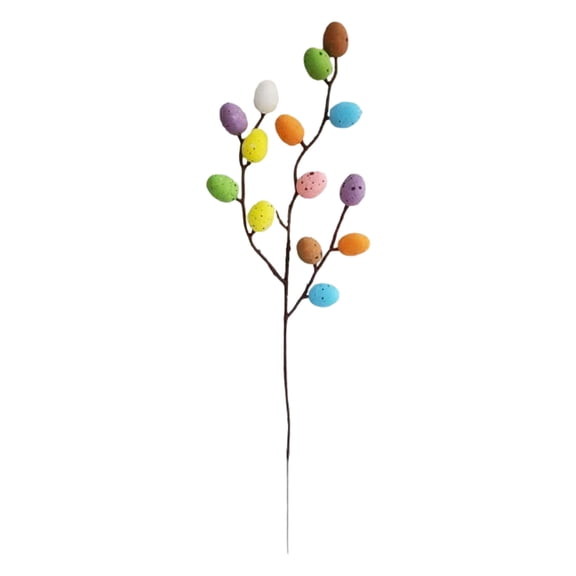 Easter Egg Picks Decorations 3 Pack Artificial Egg Stems Colorful Easter Egg Decorations for Home Vase Filler Decor Table Centerpiece Flower Arrangement Party Supplies